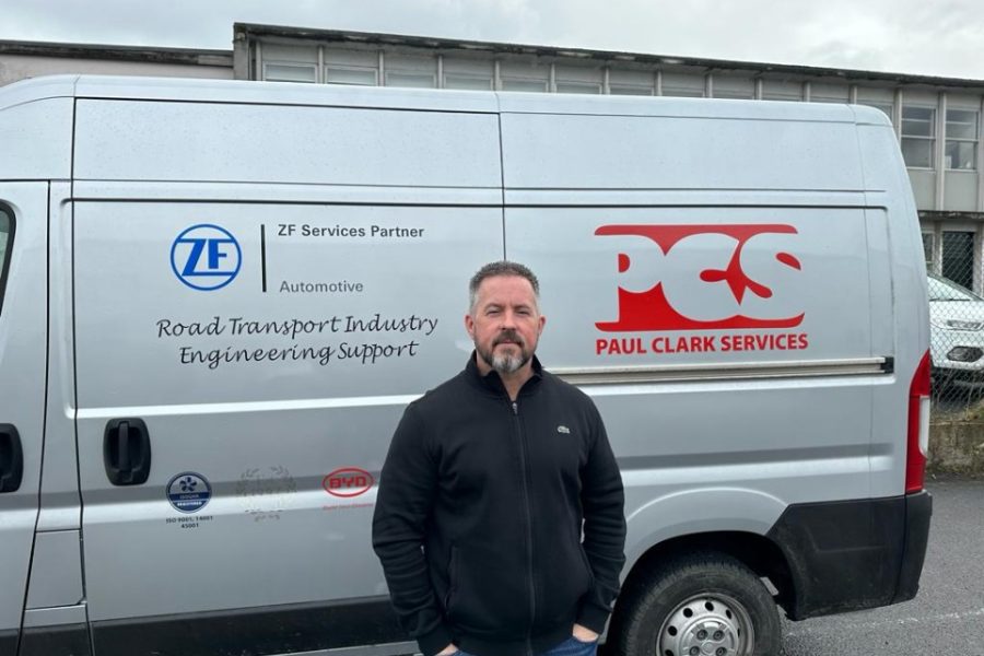 Paul Clark standing in front of Paul Clark Services van.